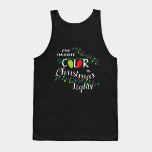 Favorite Color is Christmas Lights (White Text) Tank Top